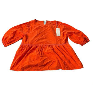 New Fashion boho women's blouse size XL bright orange